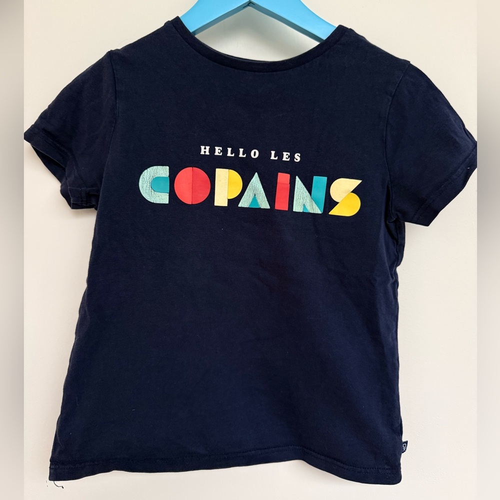 Hello Les Copains Navy Short-Sleeve Kids Tee with Colorful Graphic
